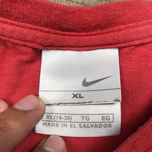 Y2K Vintage Nike Hoops Center Check Red Shirt Basketball Youth XL (Men S/Med) - Picture 12 of 12